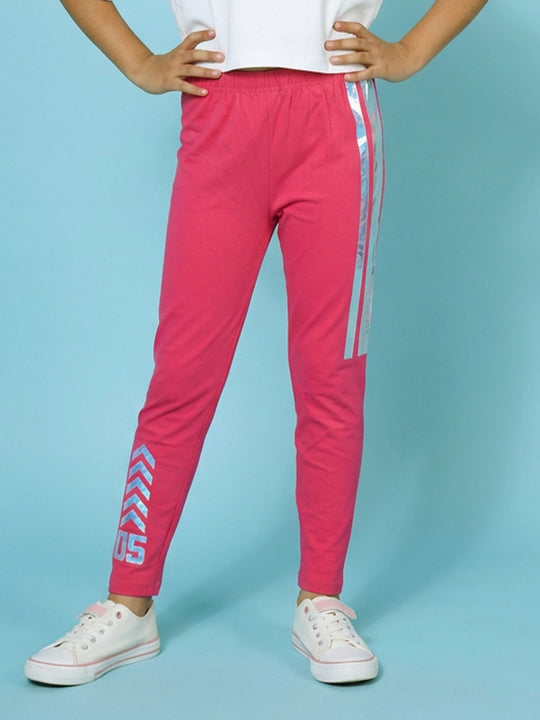 Kiddopanti Girls Cotton Spandex Printed Skinny Fit Ankle Length Leggings