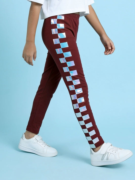 Kiddopanti Girls Cotton Spandex Printed Skinny Fit Ankle Length Leggings