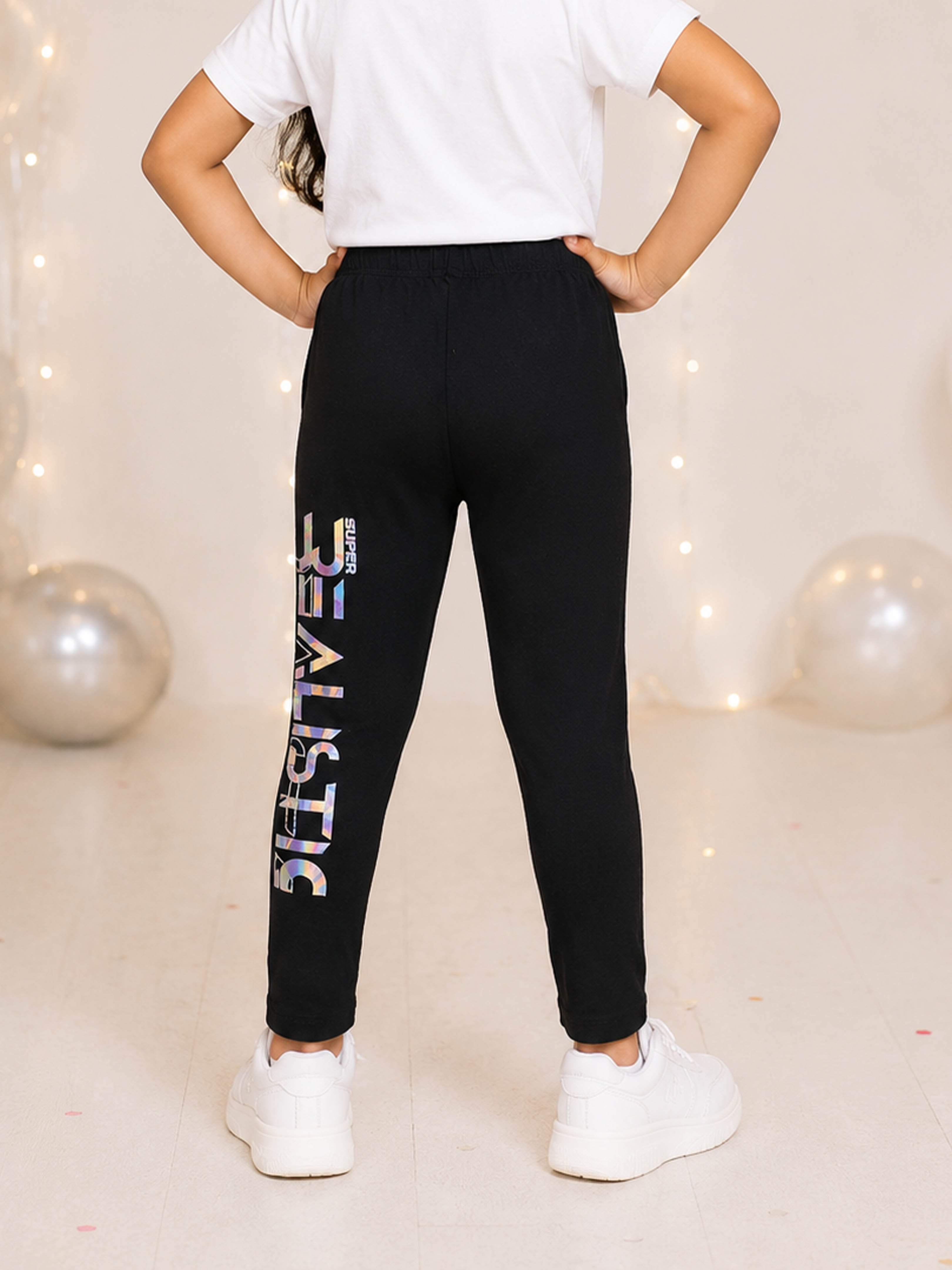 Kiddopanti Girls Cotton Spandex Graphic Printed Legging