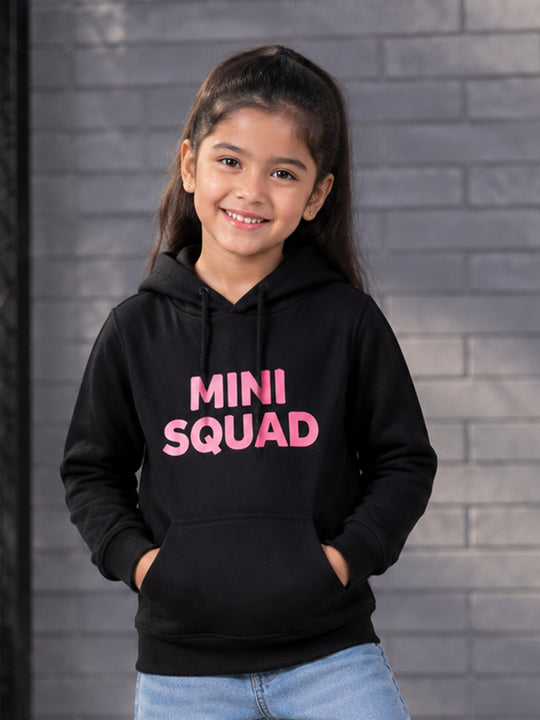 Kiddopanti Girls Cotton Fleece Full Sleeves Graphic Printed Hooded Sweatshirt