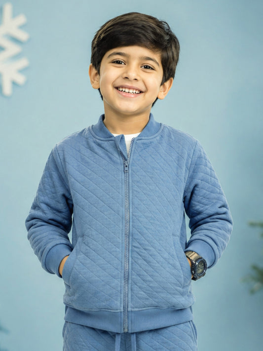 Kiddopanti Boys & Girls Cotton Knit Solid Quilted Winter Jacket