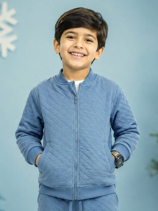 Kiddopanti Boys & Girls Cotton Knit Solid Quilted Winter Jacket