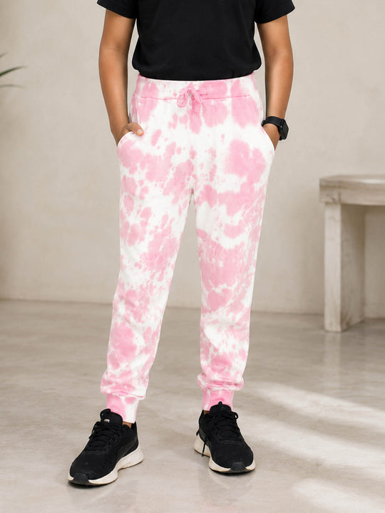 Kiddopanti Boys & Girls Cotton Knit Cloud effect Tie and Dye Track Pant