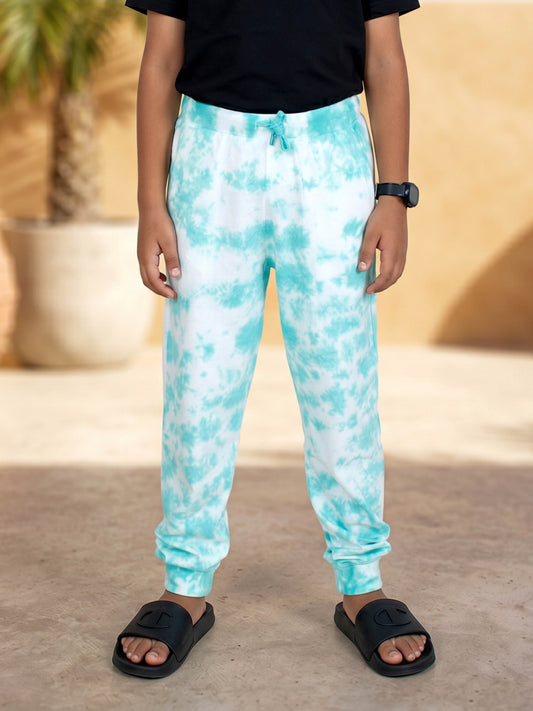 Kiddopanti Boys & Girls Cotton Knit Crumple Effect Tie and Dye Track Pant
