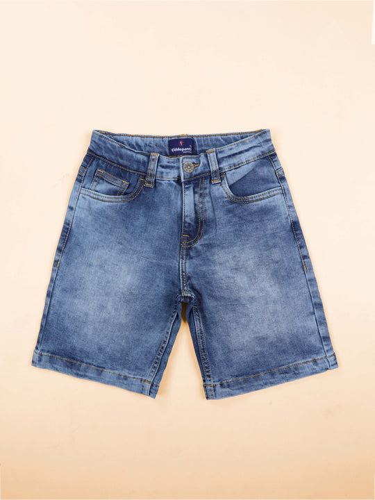 Kiddopanti Boys Regular Fit Knee length Denim Shorts