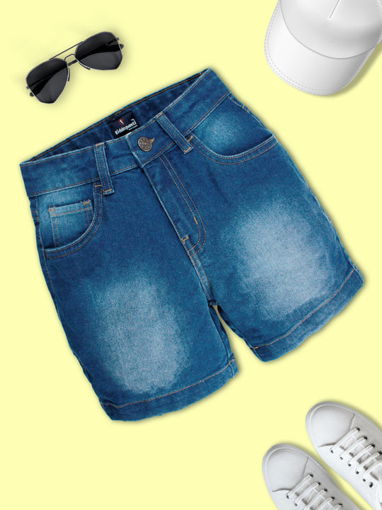 Boys Solid Denim Shorts