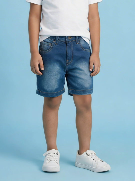 Kiddopanti Boys Solid Denim Shorts
