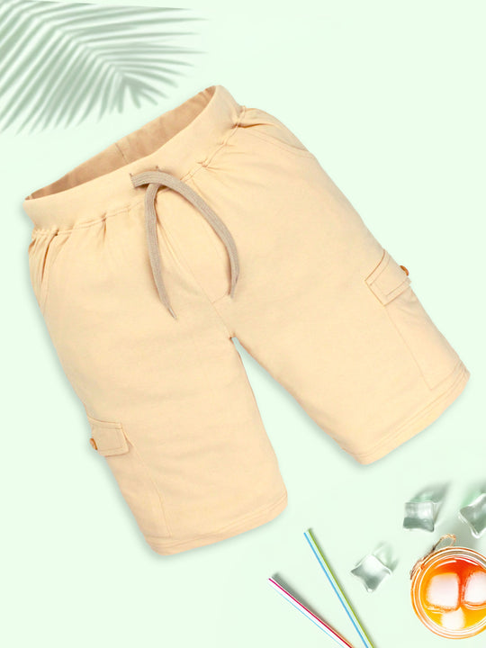 Boys Solid Knee Length Cargo Short