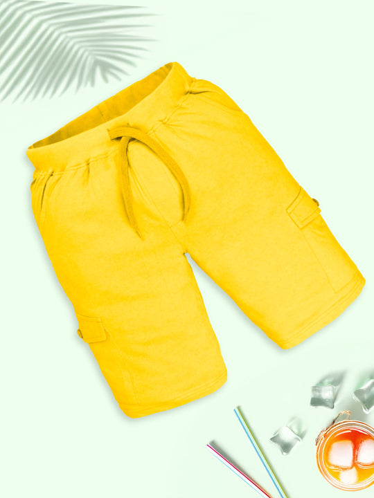 Boys Solid Knee Length Cargo Short