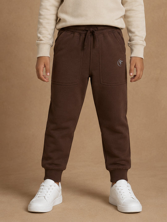 Kiddopanti Boys & Girls Cotton Fleece Solid Track Pant