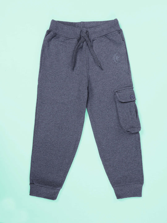 Kiddopanti Boys Fleece Cargo Track pant