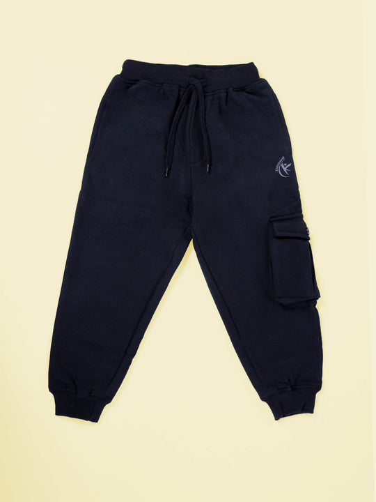 Kiddopanti Boys Fleece Cargo Track pant