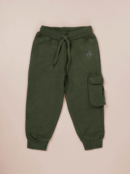 Kiddopanti Boys Fleece Cargo Track pant
