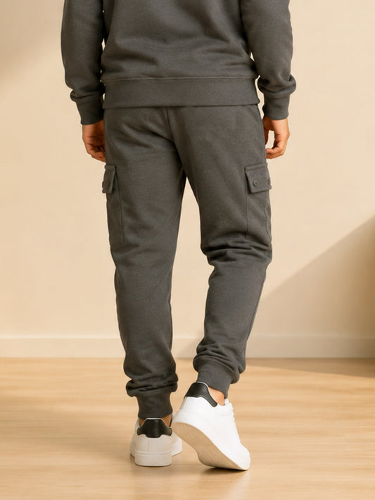 Kiddopanti Boys Fleece Joggers Cargo Pocket Track Pants with Ribbed Cuffs