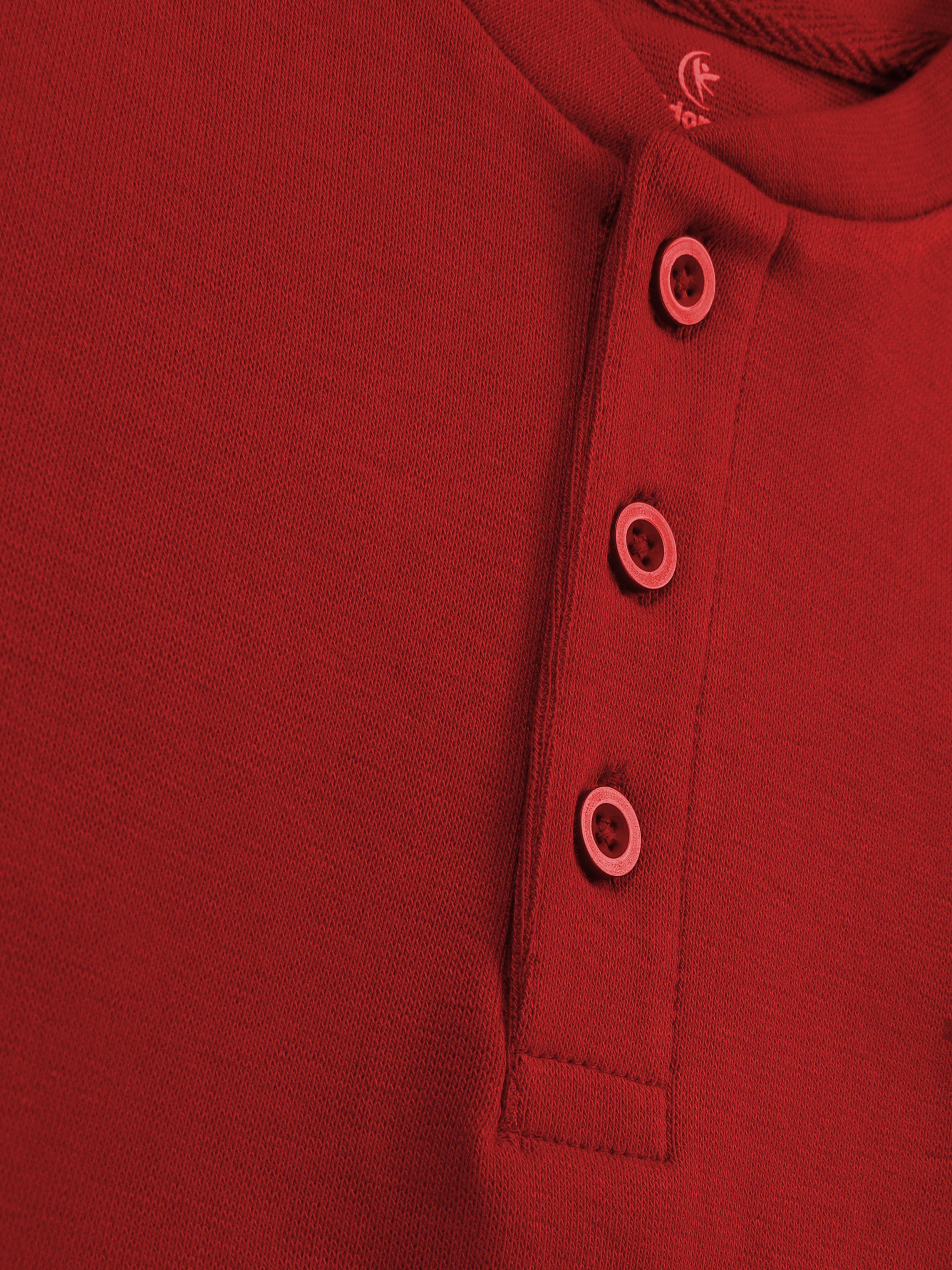 Solid Full Sleeve Henley Neck Rib Tee