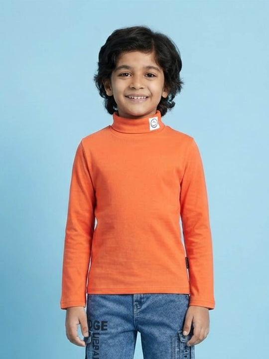 Kiddopanti Boys & Girls Cotton Full Sleeve T Shirt With Smiley Patch