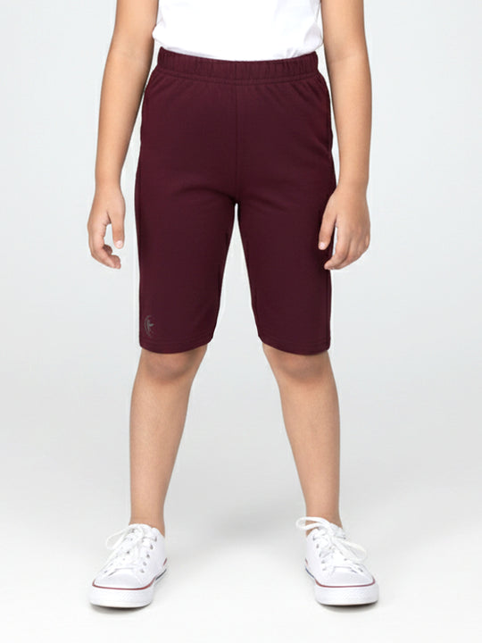 Kiddopanti Girls Cotton Spandex Knee Length Solid Cycling Shorts
