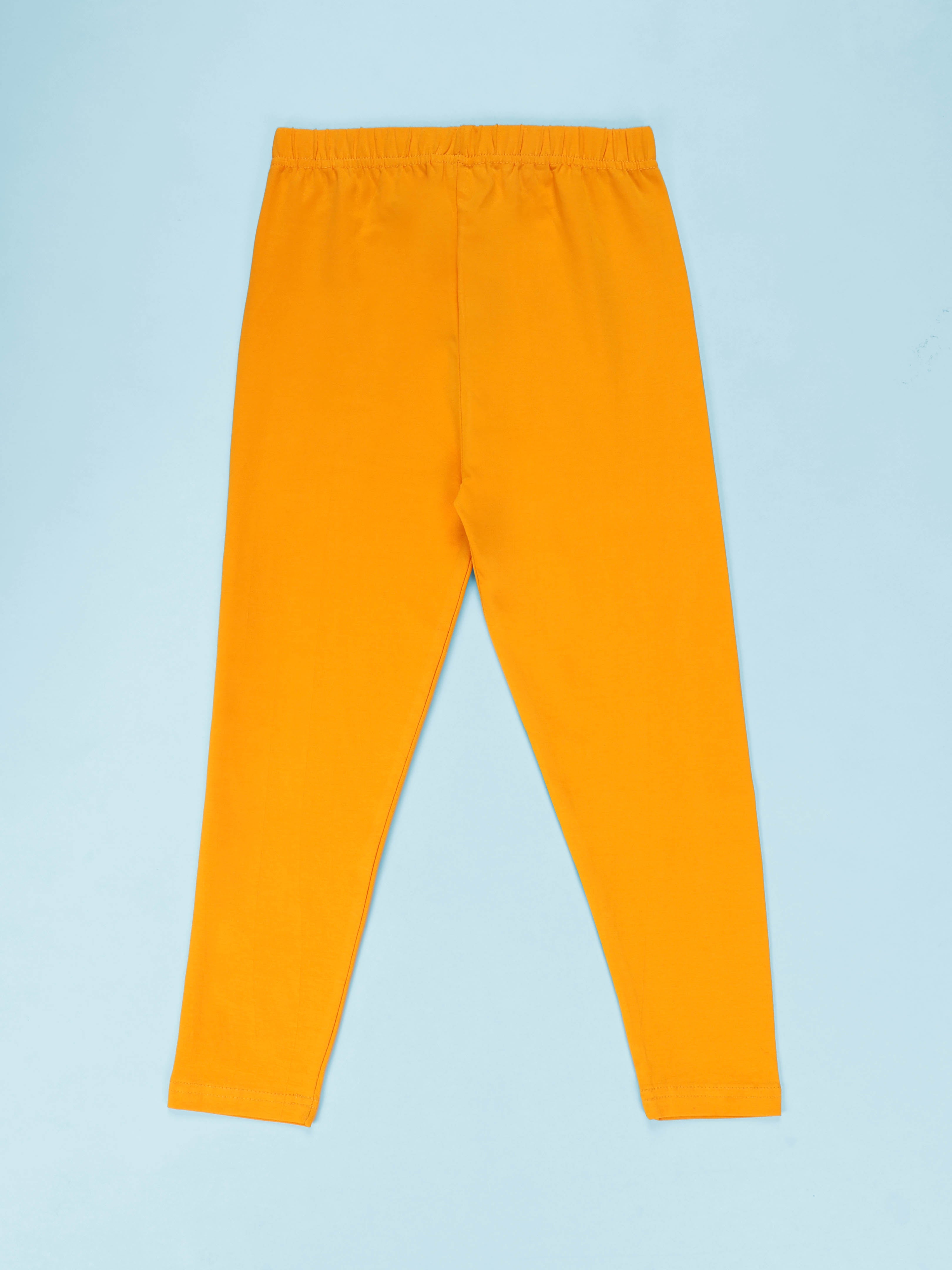 KiddoPanti Girls Solid Slim Fit Cotton Stretch Leggings with Elastic Waist – Everyday Wear