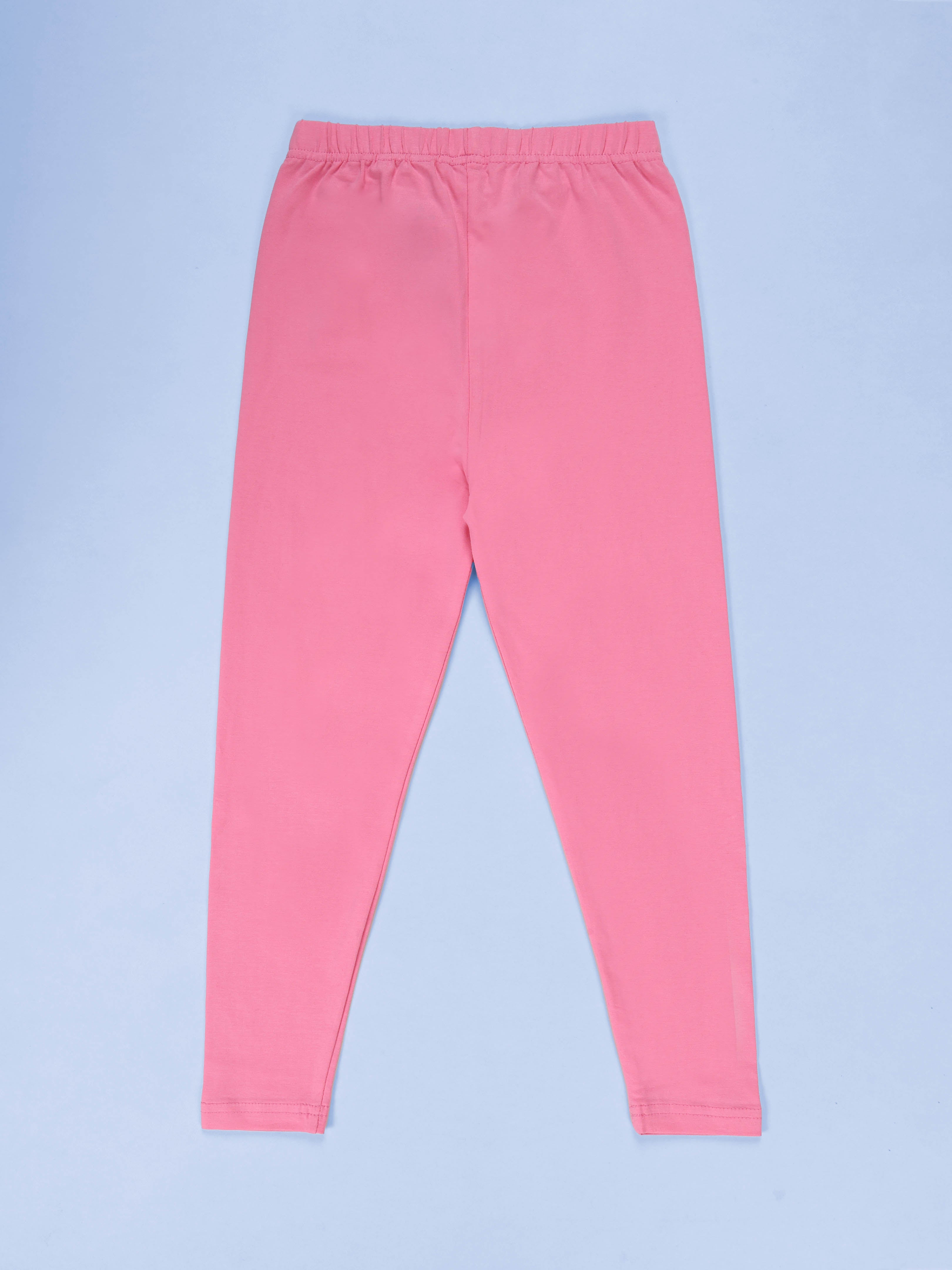 KiddoPanti Girls Solid Slim Fit Cotton Stretch Leggings with Elastic Waist – Everyday Wear