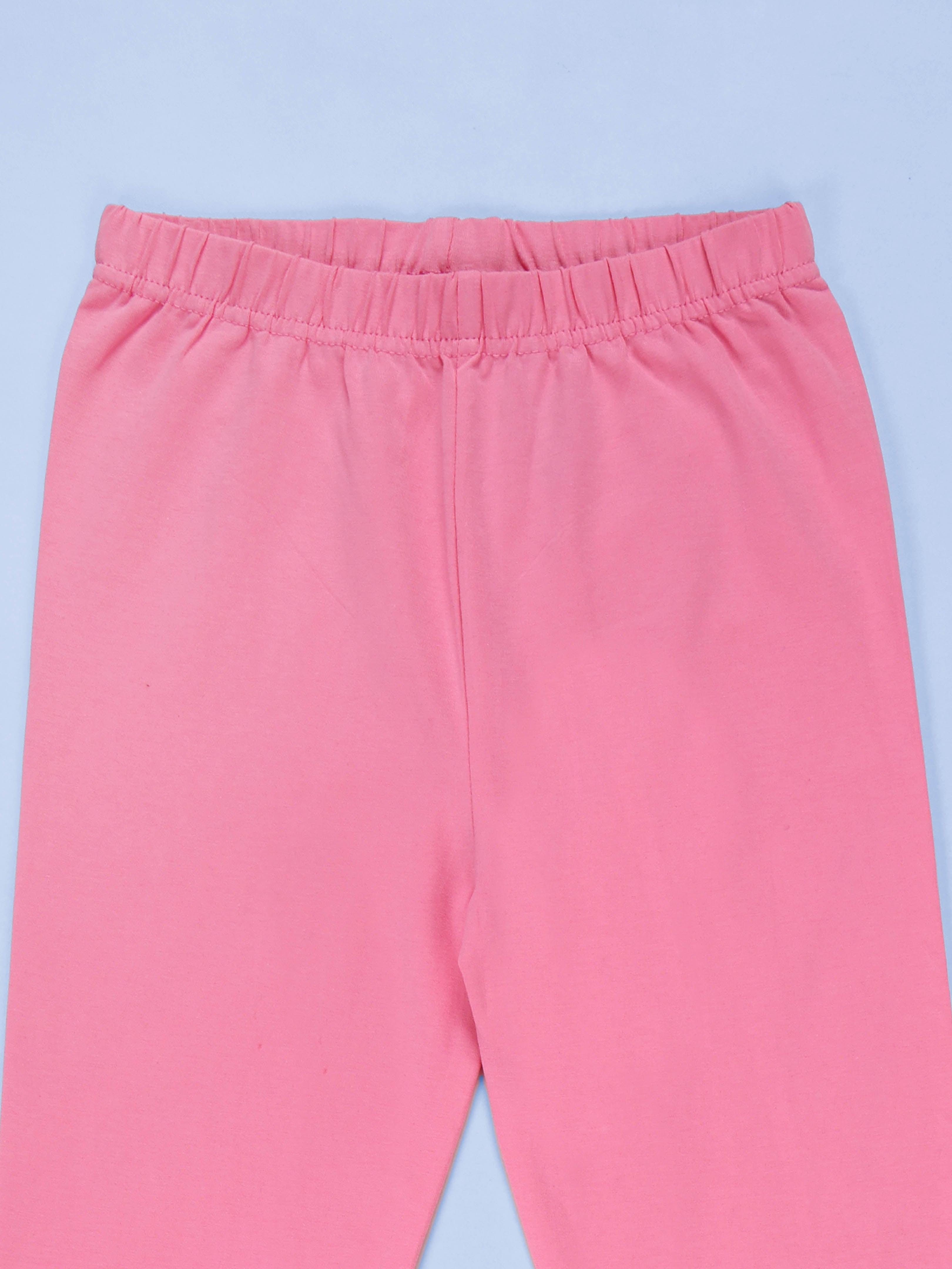 KiddoPanti Girls Solid Slim Fit Cotton Stretch Leggings with Elastic Waist – Everyday Wear