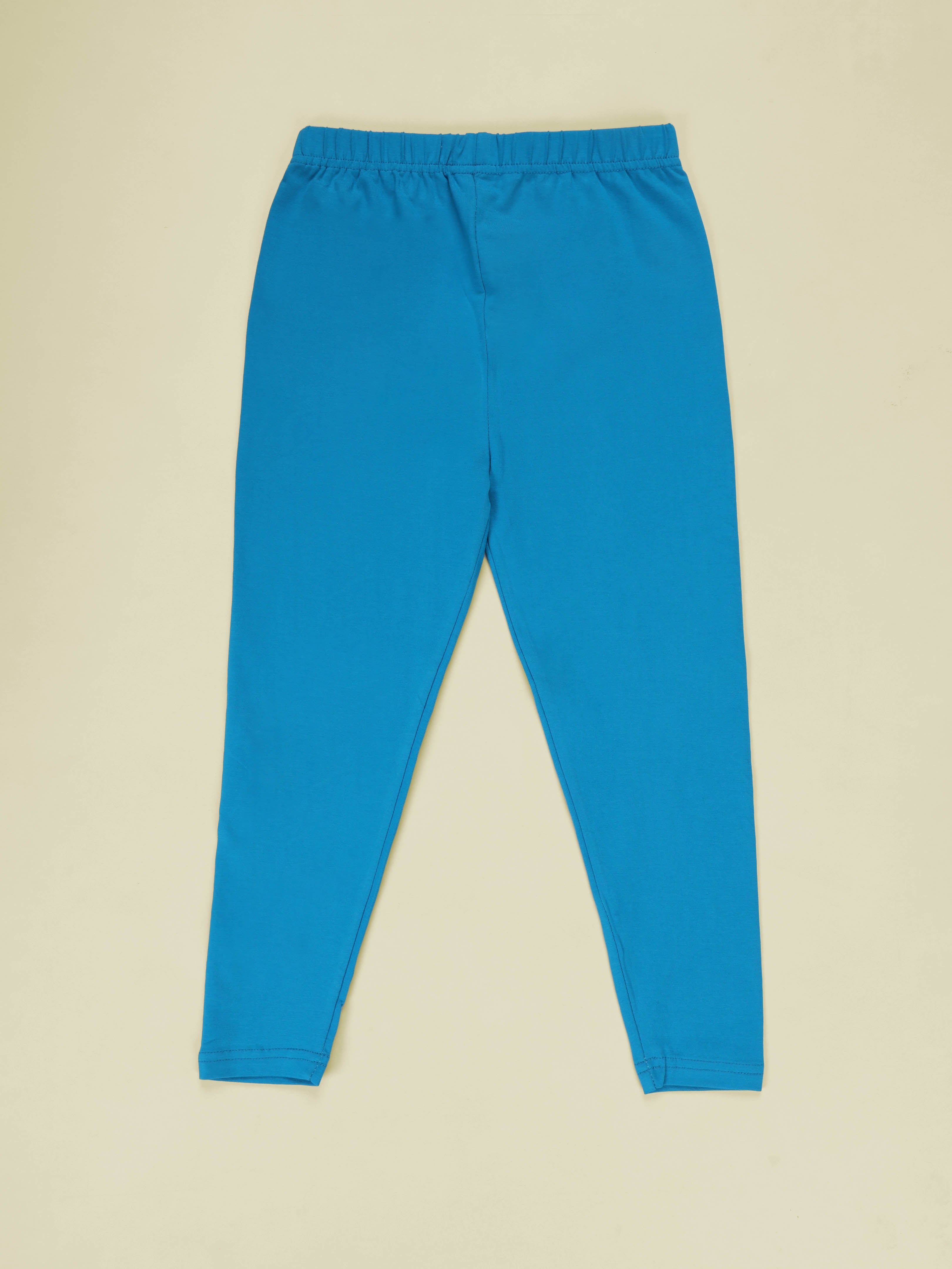 KiddoPanti Girls Solid Slim Fit Cotton Stretch Leggings with Elastic Waist – Everyday Wear