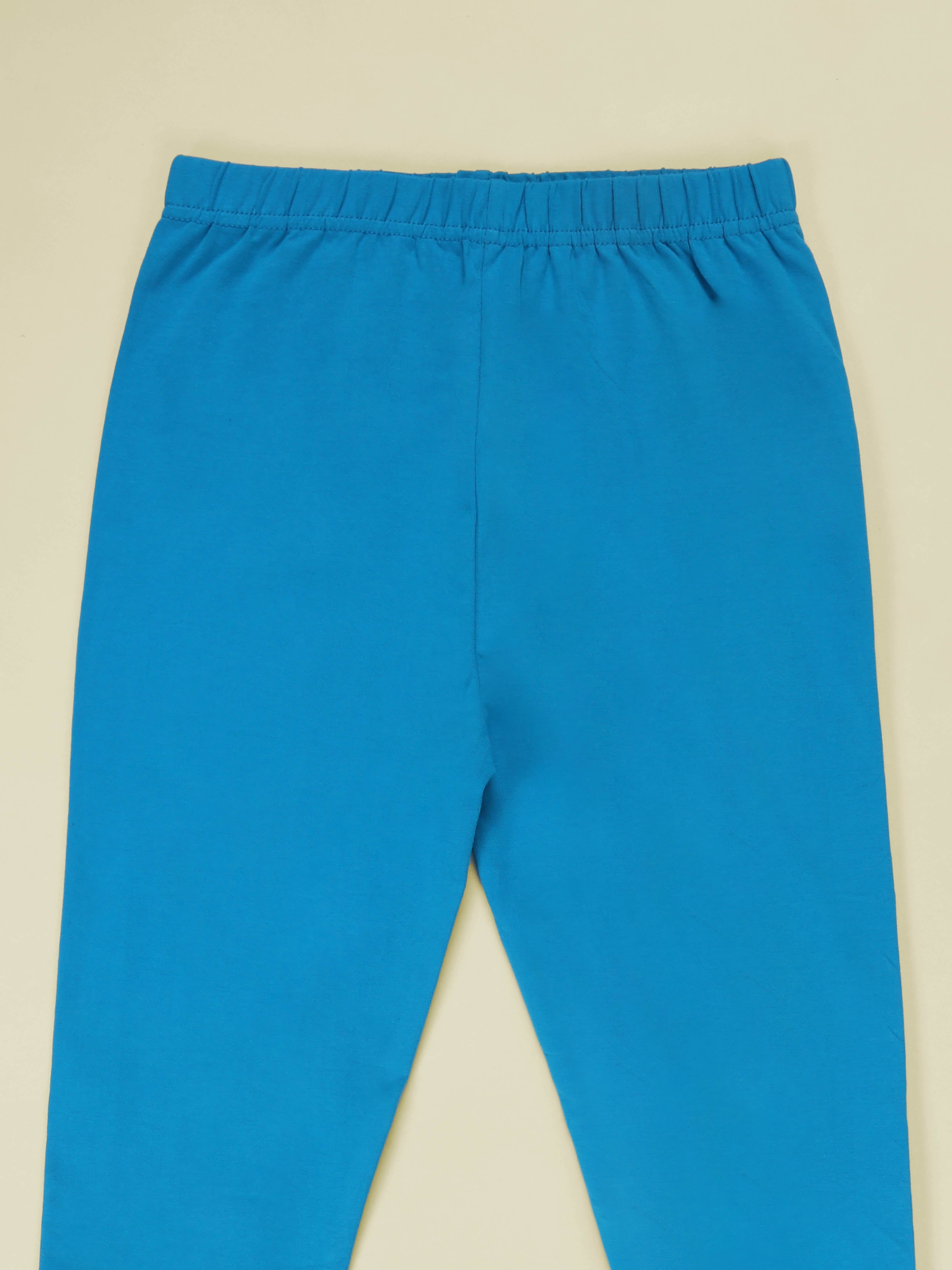 KiddoPanti Girls Solid Slim Fit Cotton Stretch Leggings with Elastic Waist – Everyday Wear