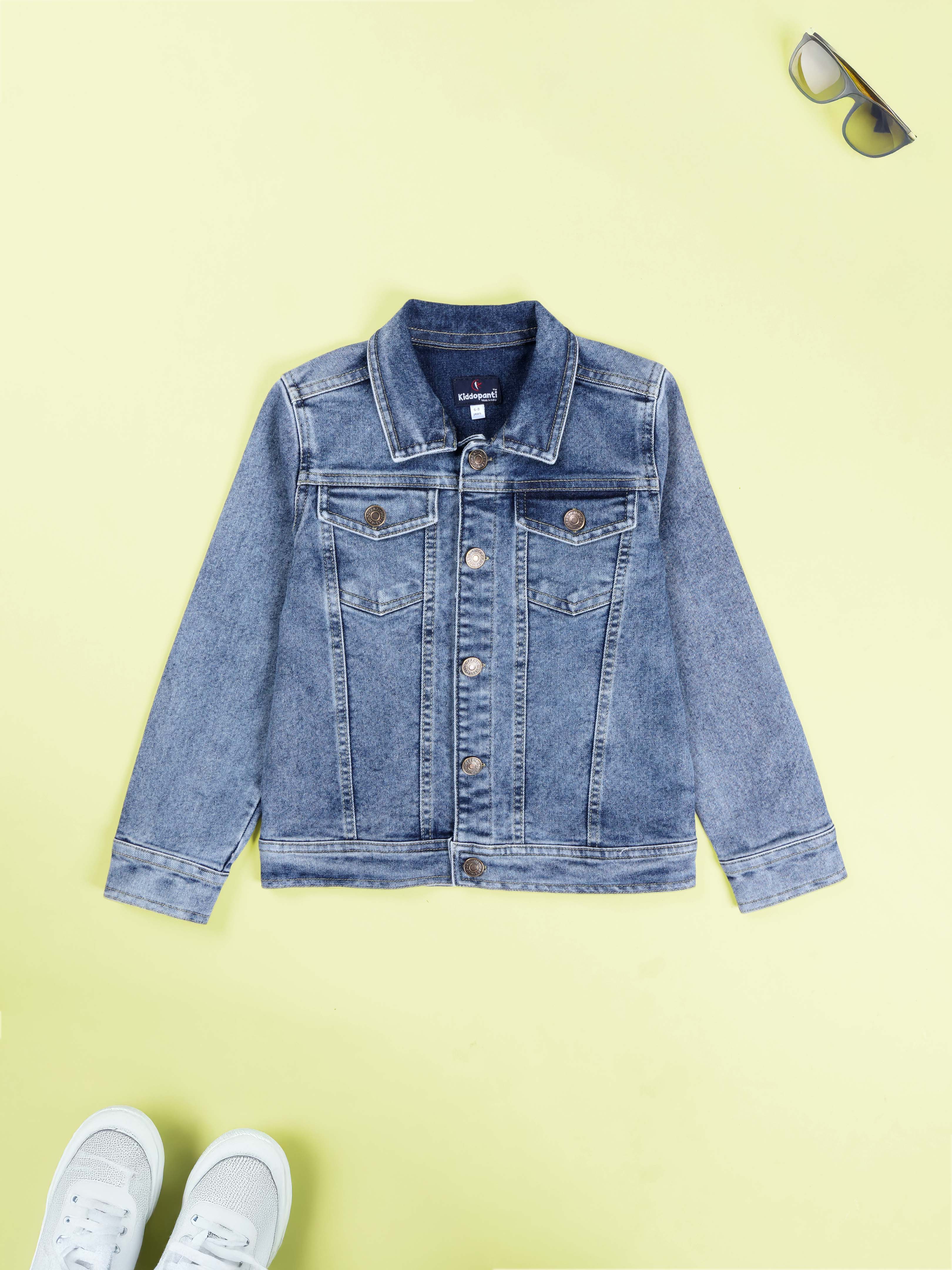 Boys Denim Woven Solid Jacket