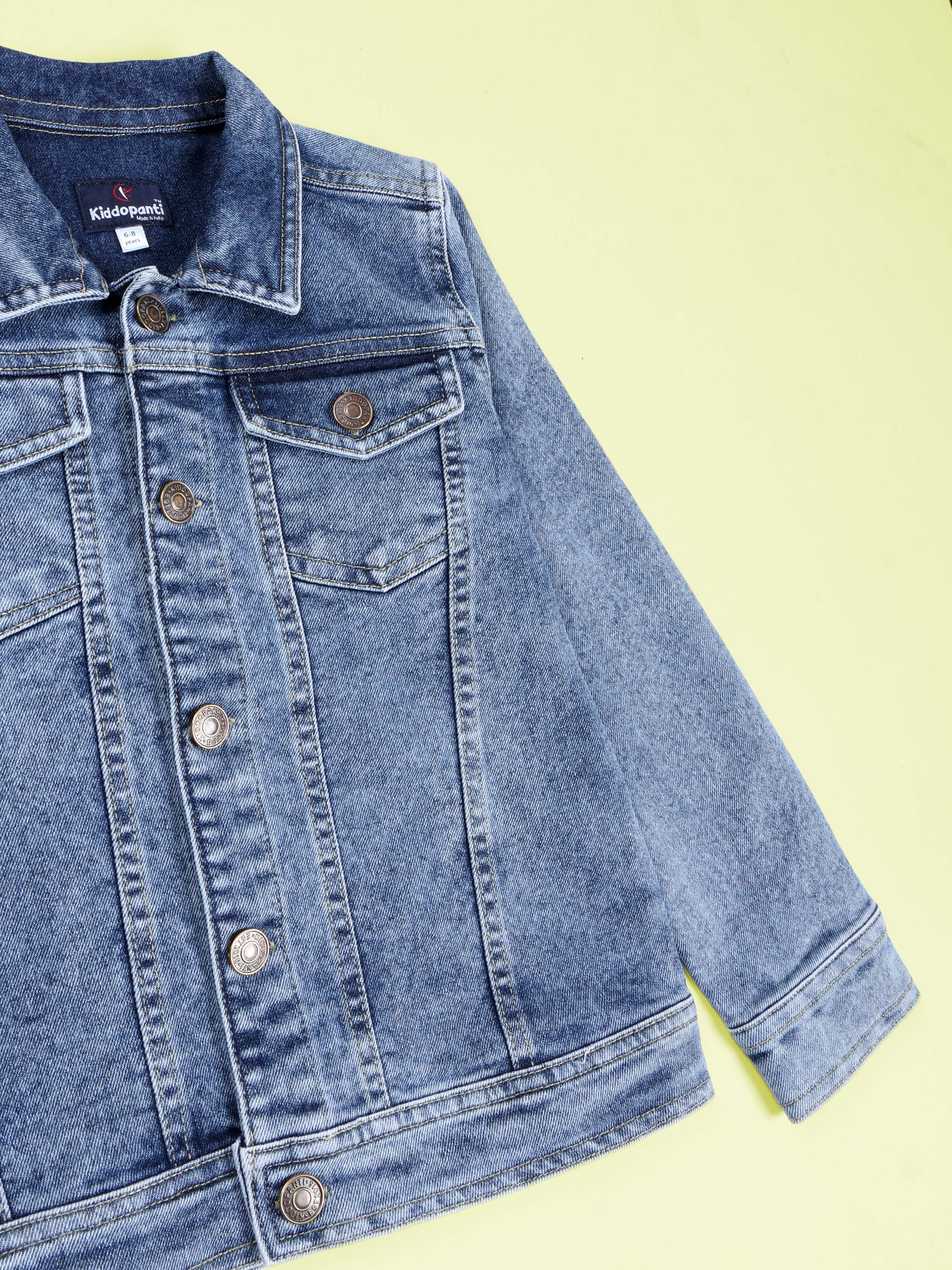 Boys Denim Woven Solid Jacket