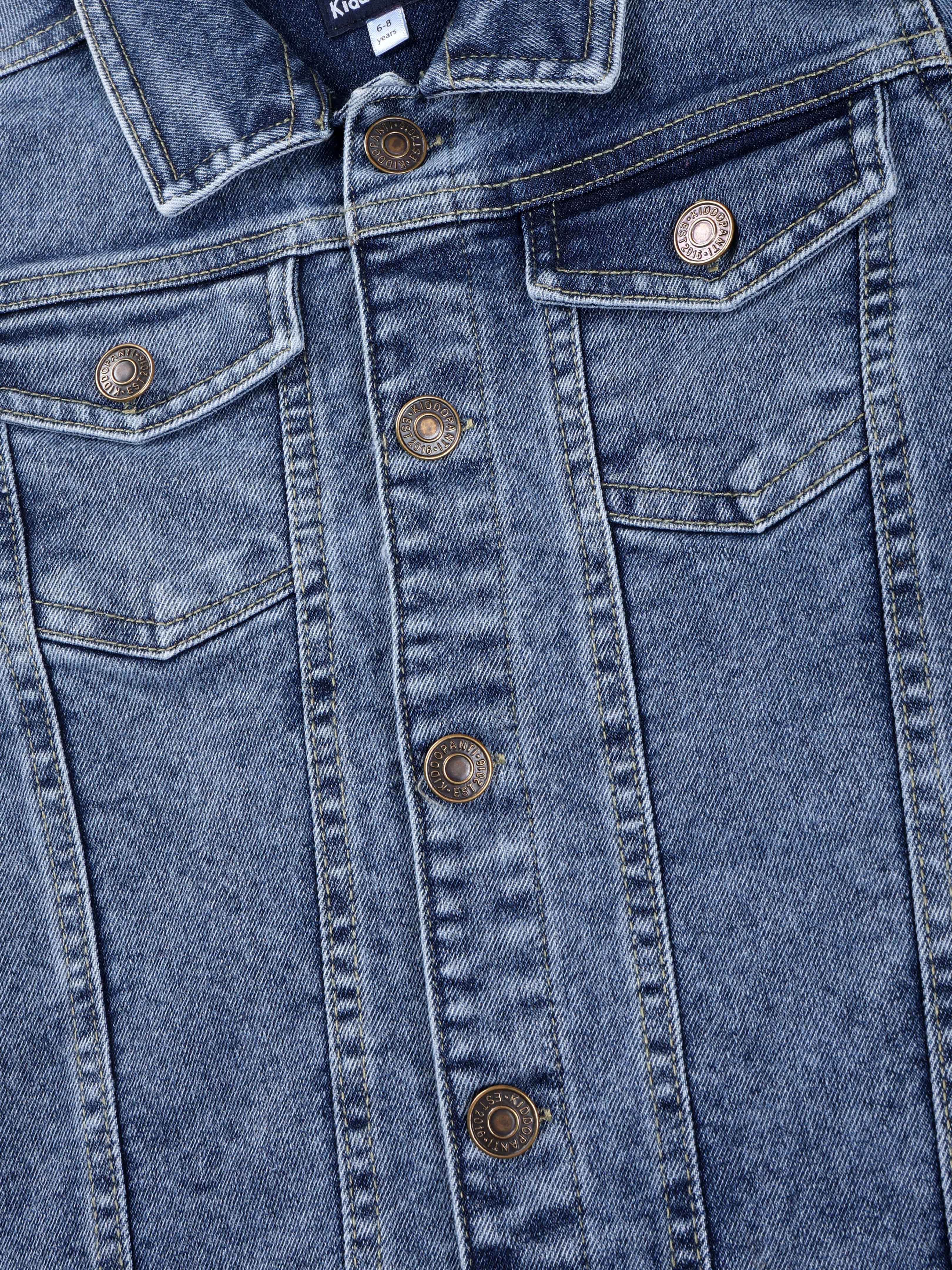 Boys Denim Woven Solid Jacket