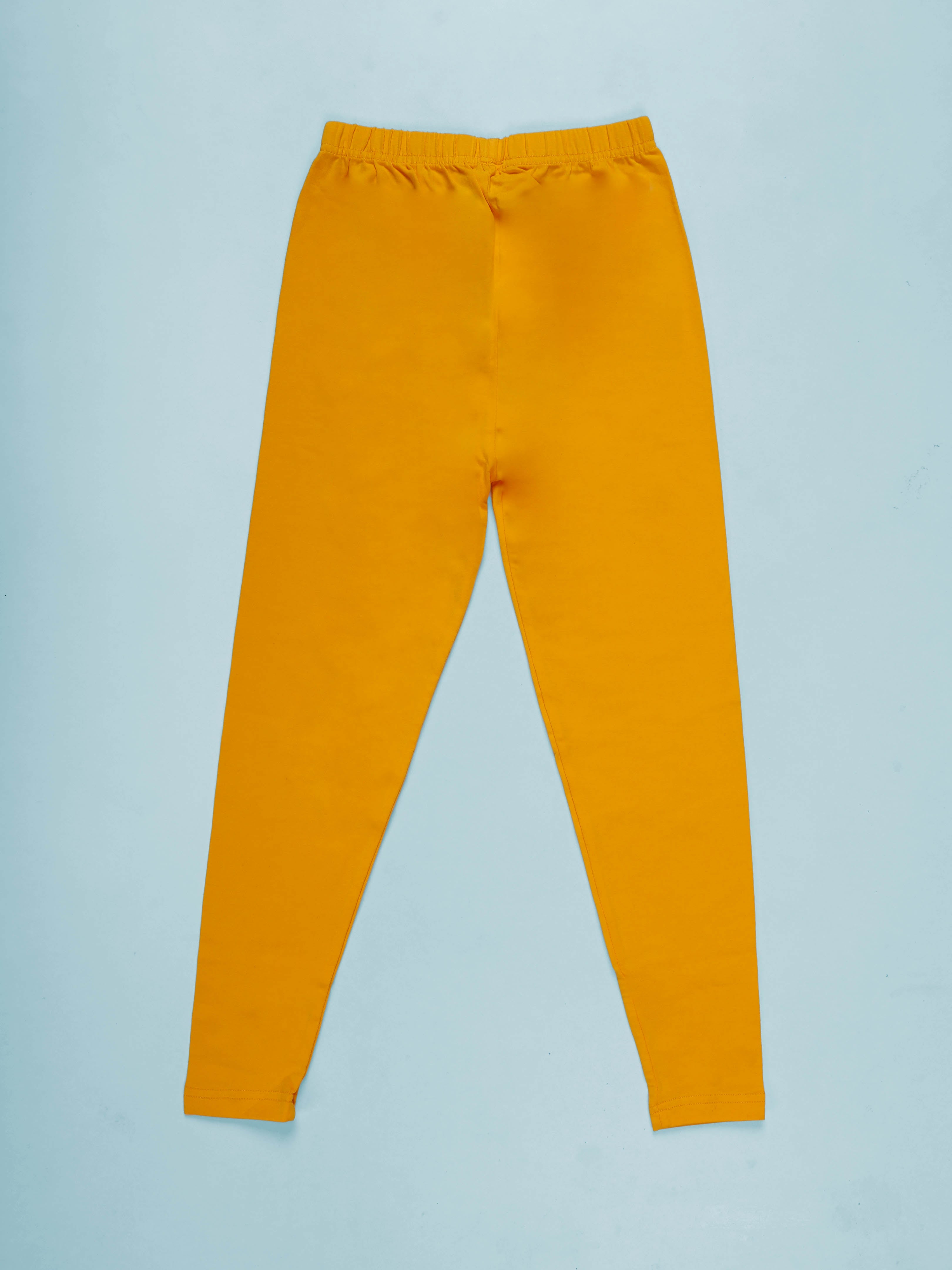 Kiddopanti Girls Cotton Solid Ankle Length Legging