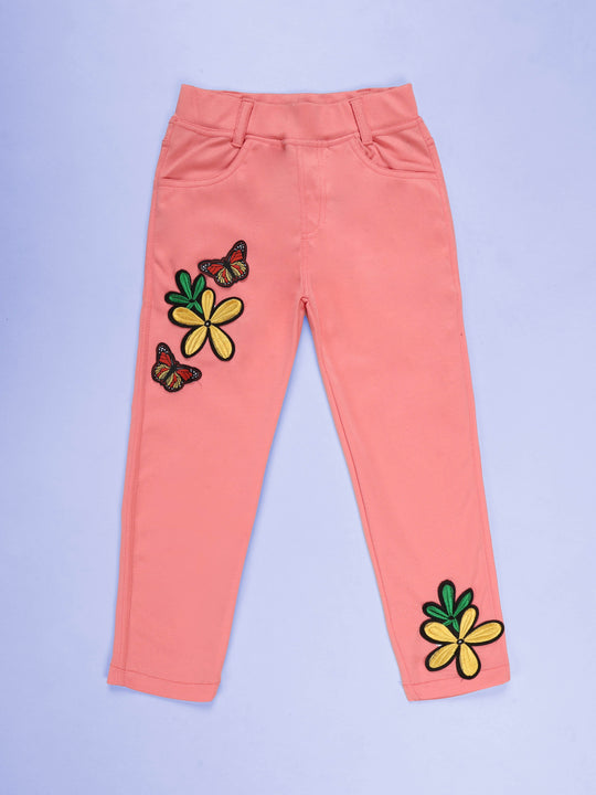 Kiddopanti Girls Polyester Spandex Twill Jegging Pant