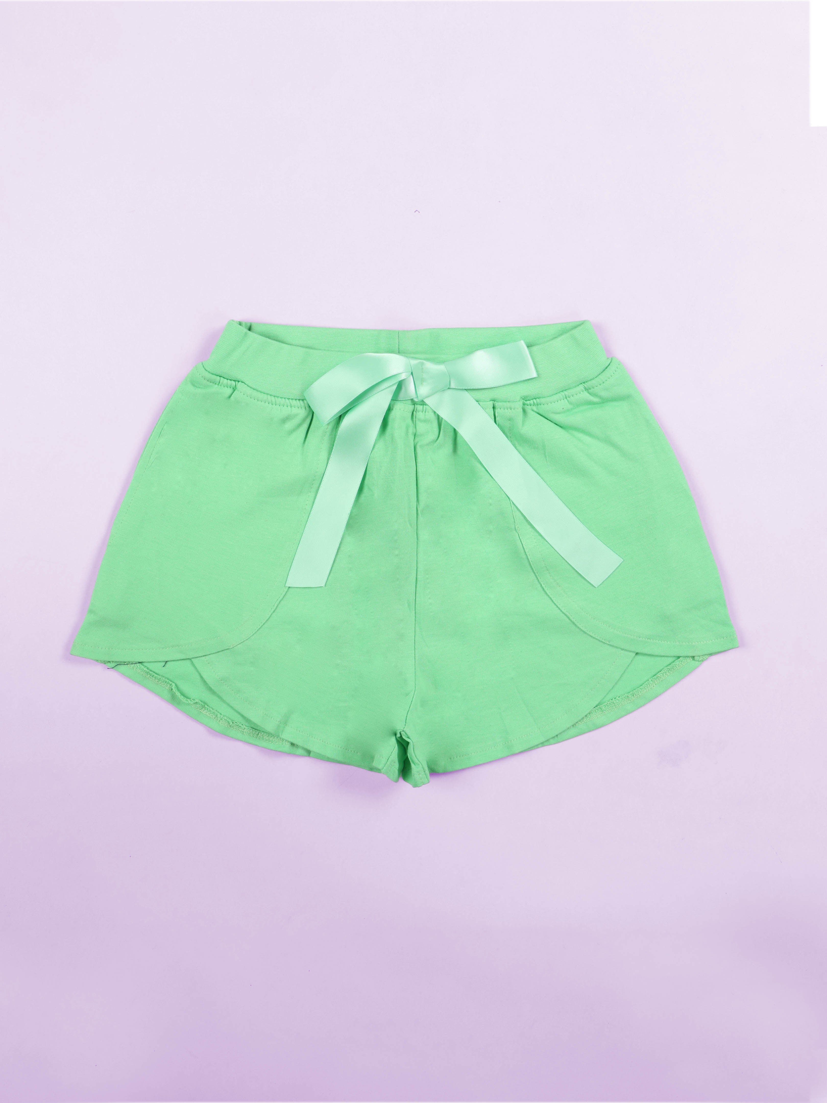 Girls Over Lap Shorts With Bow
