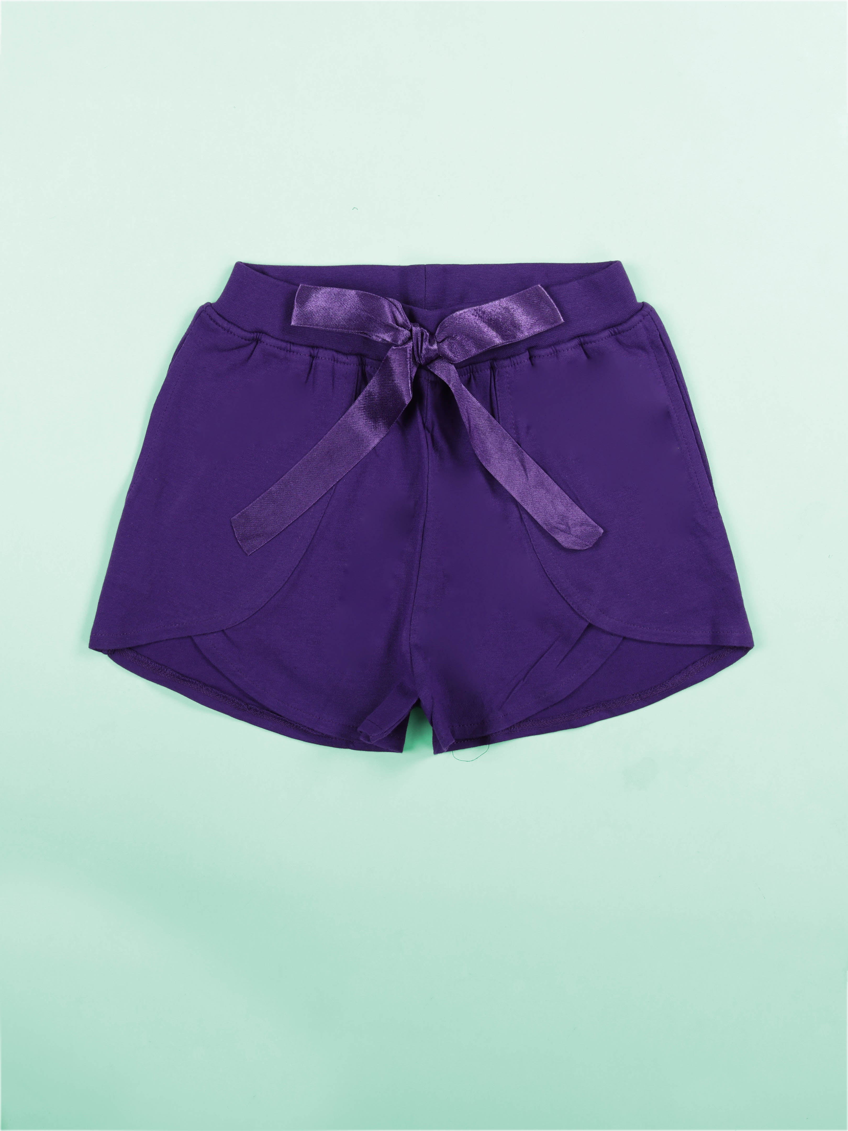 Girls Over Lap Shorts With Bow