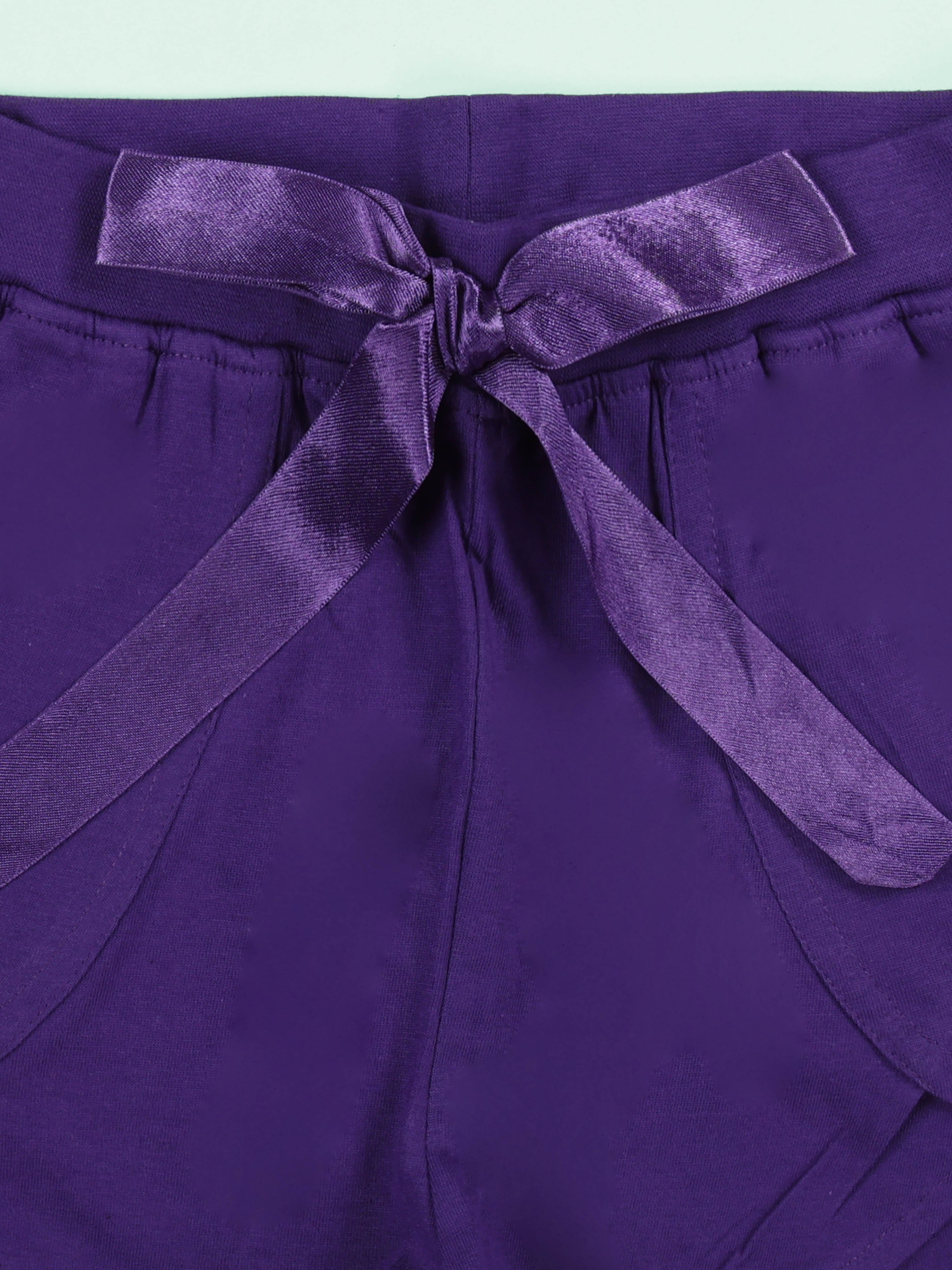 Girls Over Lap Shorts With Bow