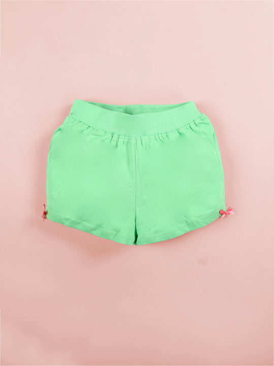 Girls Knit Hot Shorts With Back Pocket
