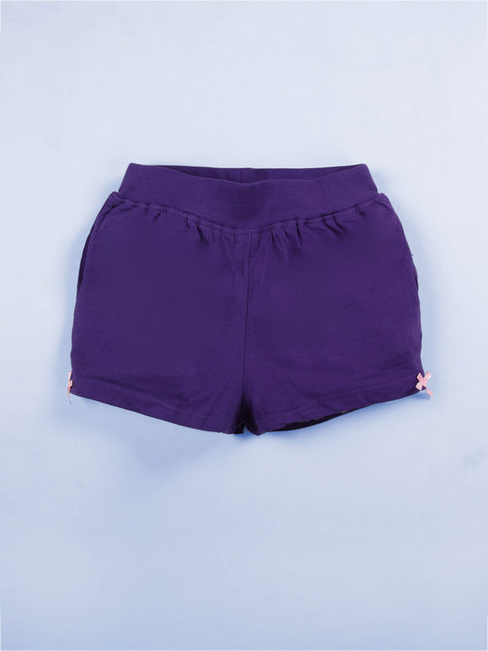Girls Knit Hot Shorts With Back Pocket