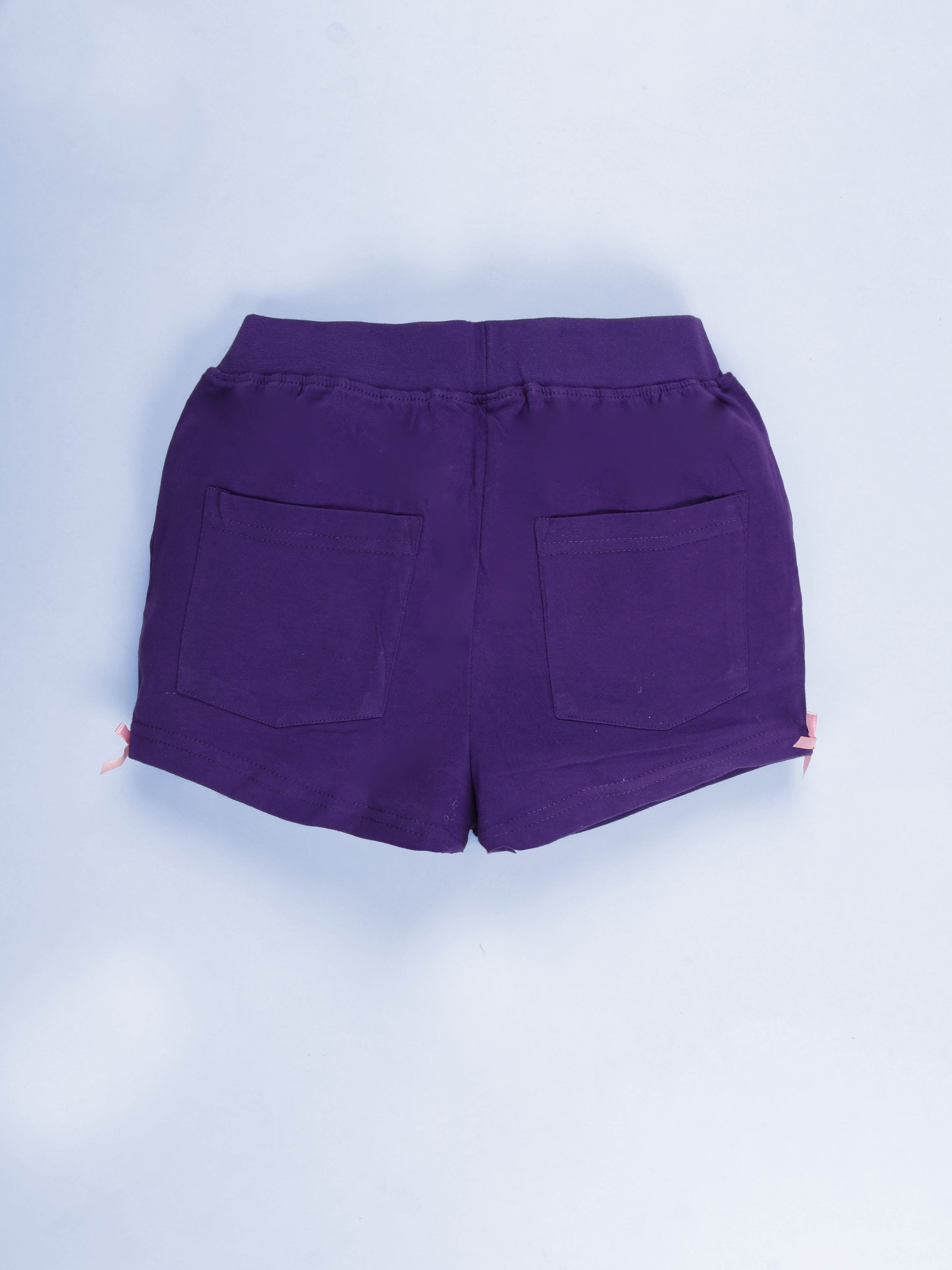 Girls Knit Hot Shorts With Back Pocket