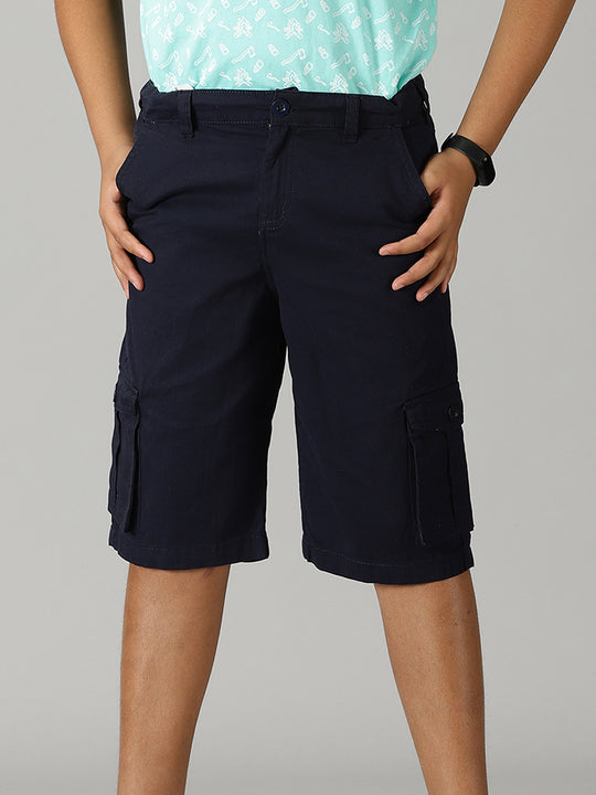 Boys Cotton Twill  Knee Length Cargo Short