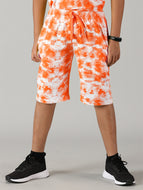 Boys Tie & Dye Printed Shorts - Orange / 3-4Y