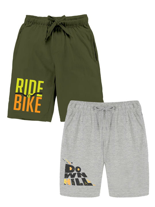 Boys Printed Knit Shorts Pack of 2