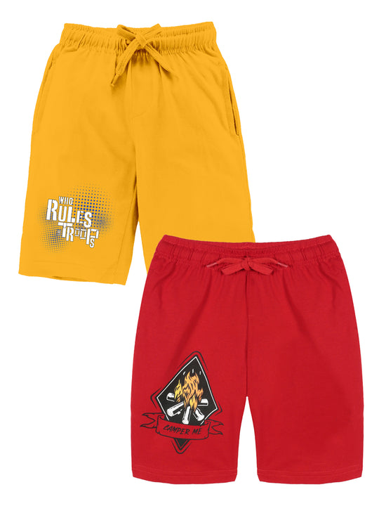 Boys Printed Knit Shorts Pack of 2