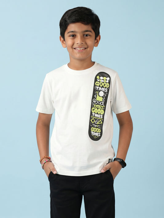 Kiddopanti Boys Cotton Knit Half Sleeves Printed T-shirt