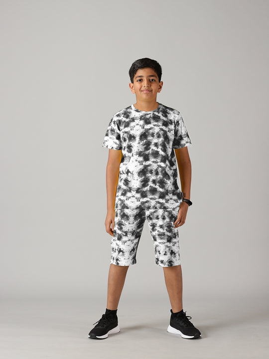 Boys Tie & Dye Print Tee & Shorts Set