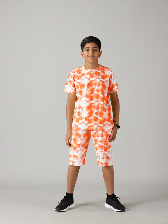 Boys Tie & Dye Print Tee & Shorts Set