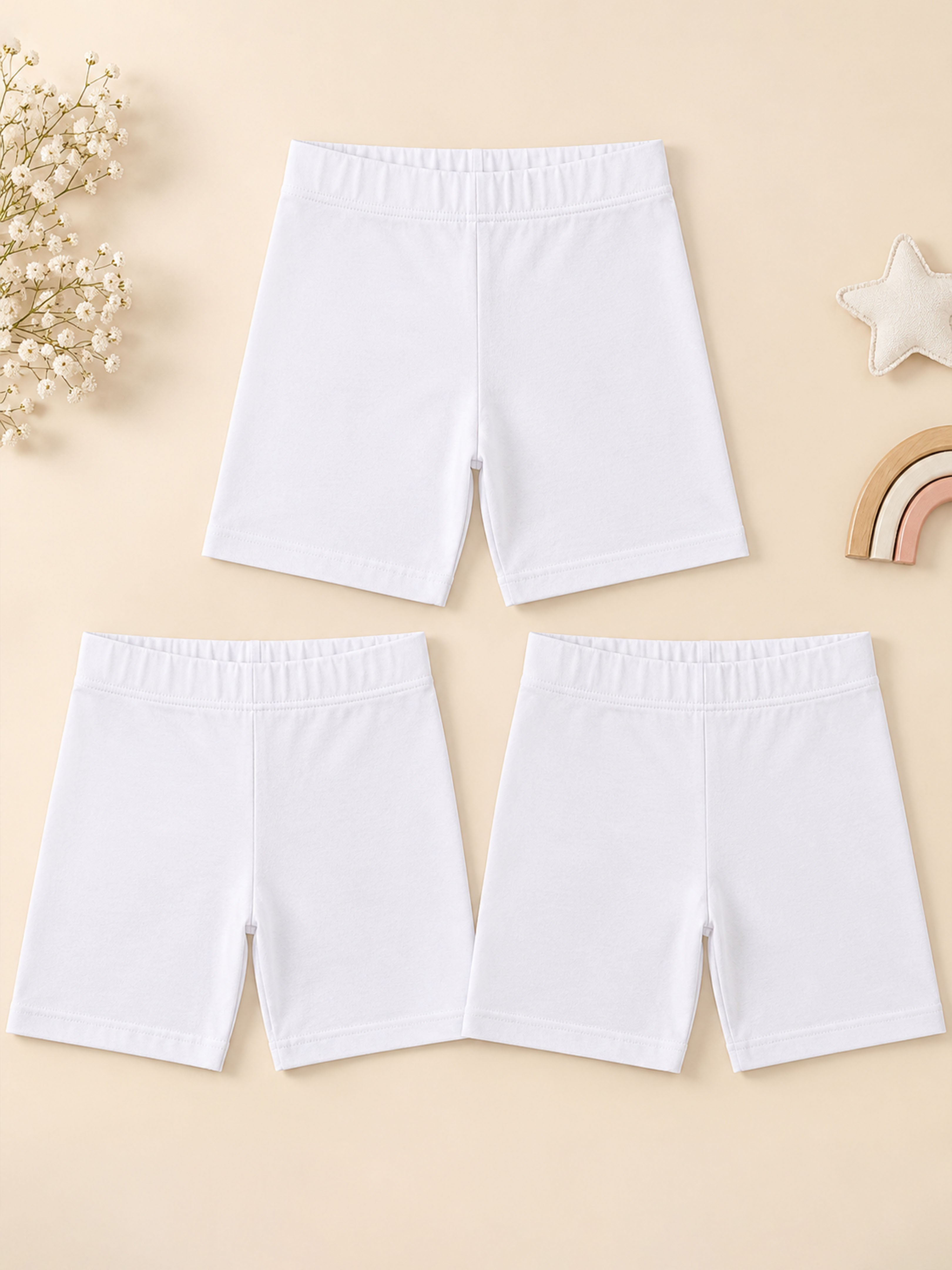 Kiddopanti Girls Cotton Spandex Cycling Shorts Pack of 3