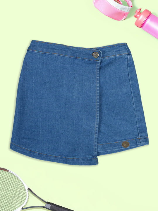 Girl's Denim Over Lap Shorts