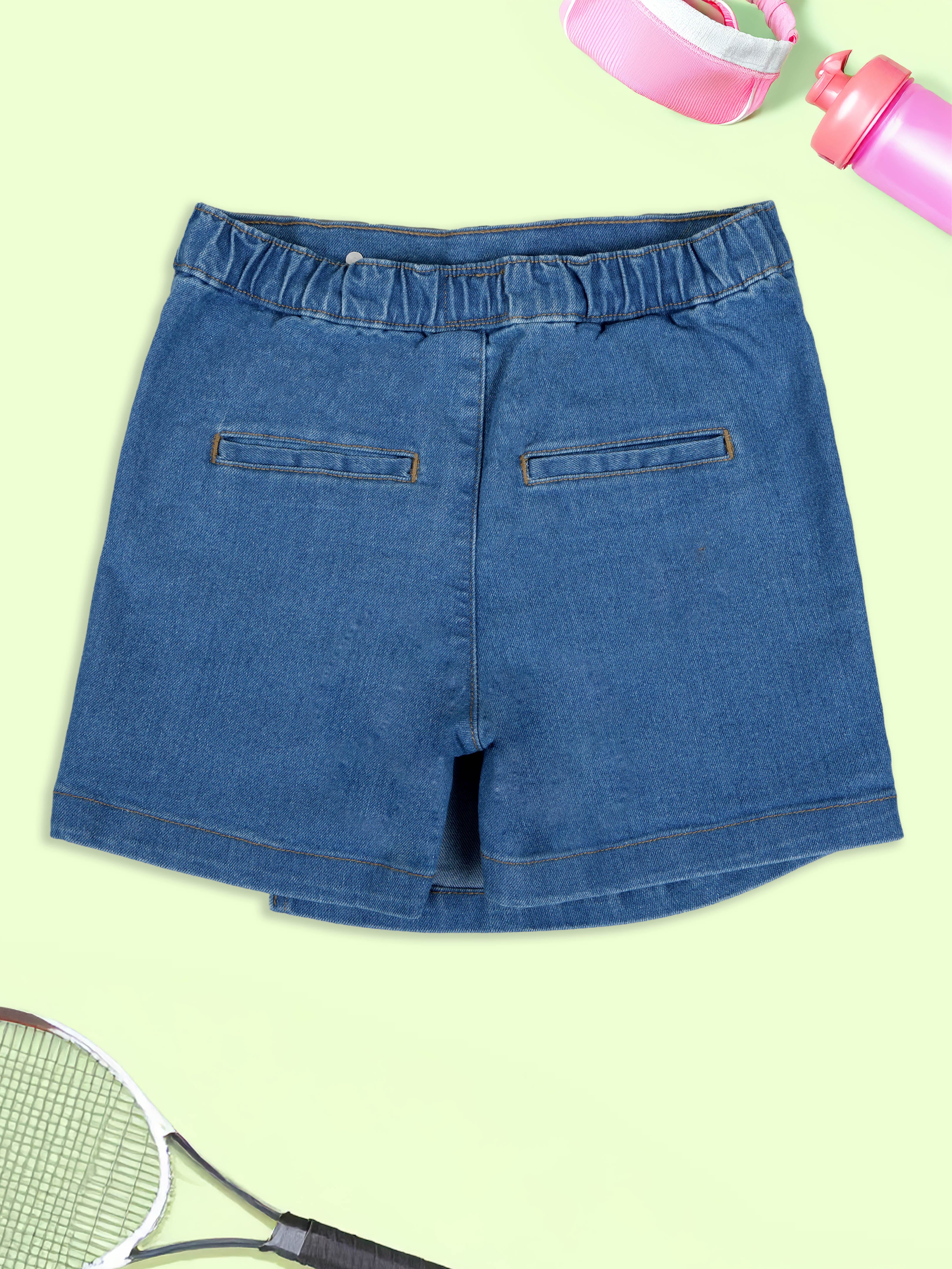 Girl's Denim Over Lap Shorts