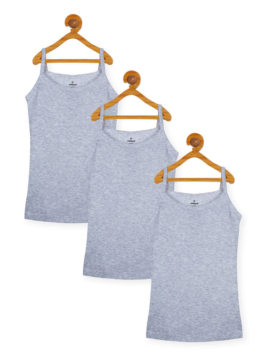 Girls Solid Tank Top Pack of 3