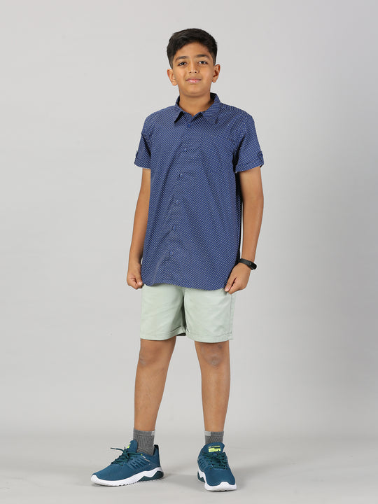 Boys Half Sleeve Shirt & Roll up Shorts Set