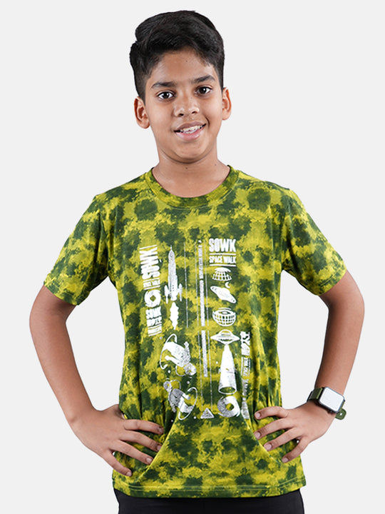 Boys Tie and Dye Tee With Chest Print
